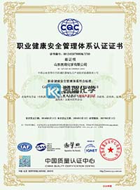 山東凱瑞化學(xué)職業(yè)健康安全管理體系認證證書